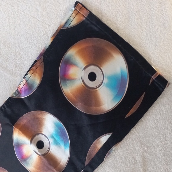 Moschino × H&M CD Print Black Satin Jeremy Scott Designer Rare Limited Ed. Pants - Picture 11 of 16